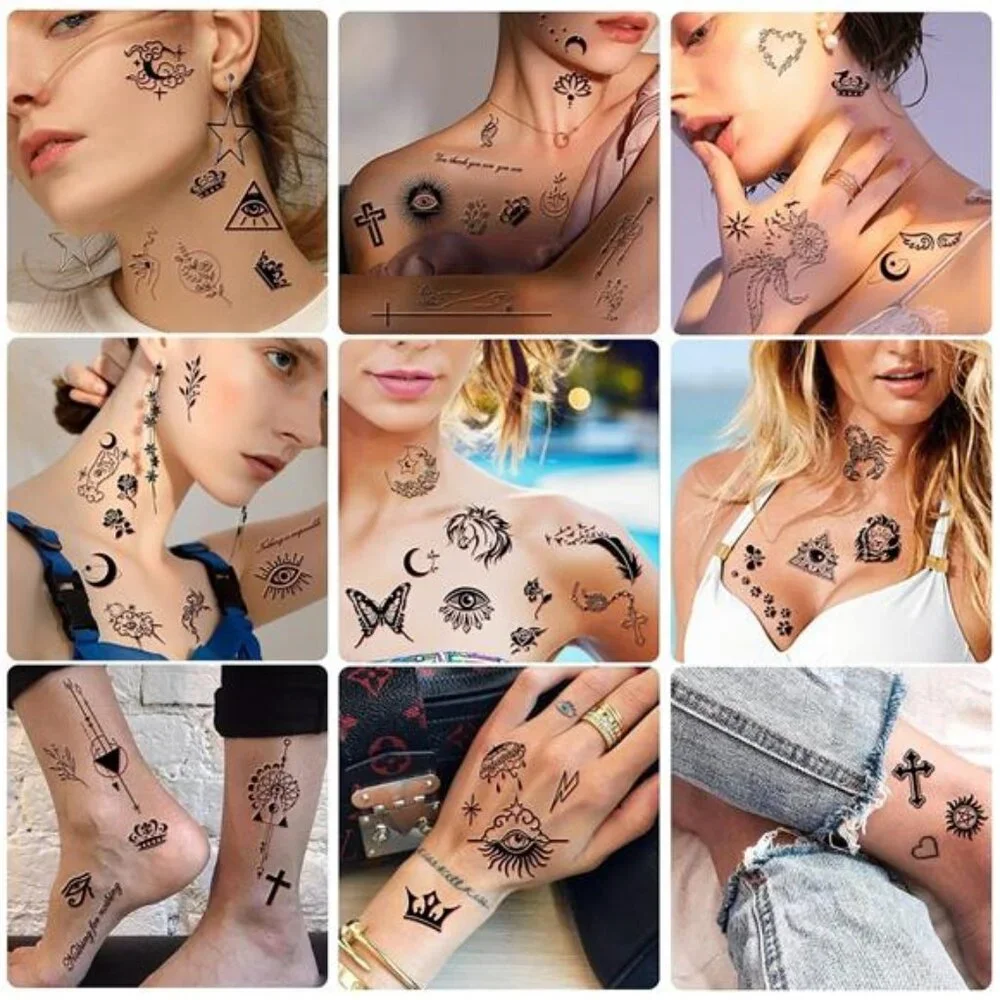 60 Sheets Small Temporary Tattoos, Fake Tattoos for Adults and kids, Celestial